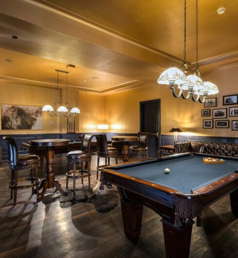 billards bar room with games and tall bar tables